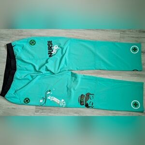 Nurse Drip Glitter Minty Green Medical Scrub Pants LG